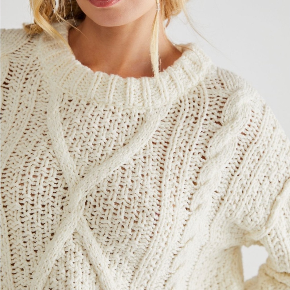Free People Cutting Edge Cable Pullover - Picture 3 of 6
